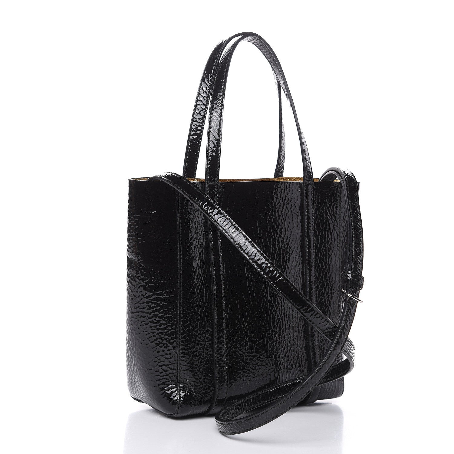 Balenciaga Textured Patent Calfskin XXS Everyday Tote Black 3 of 9