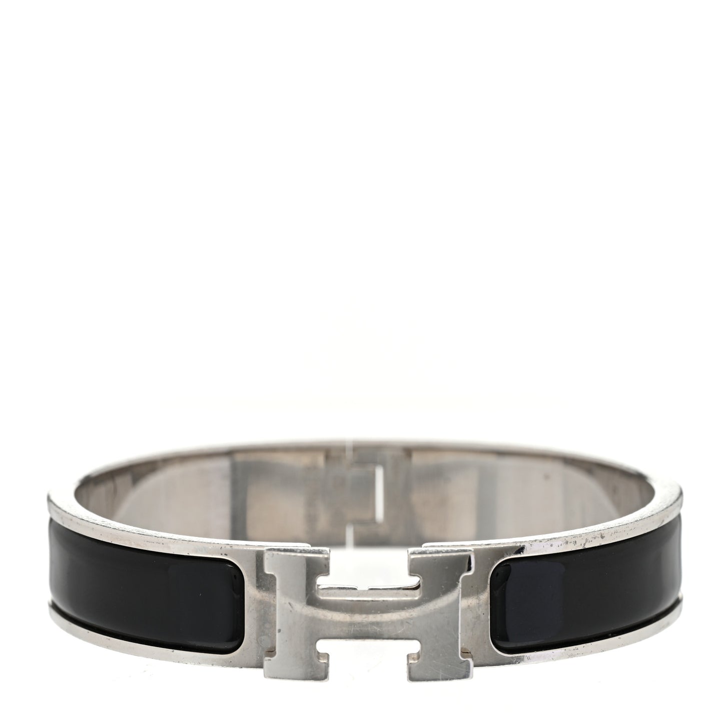 Enamel Narrow Clic Clac H Bracelet GM Black