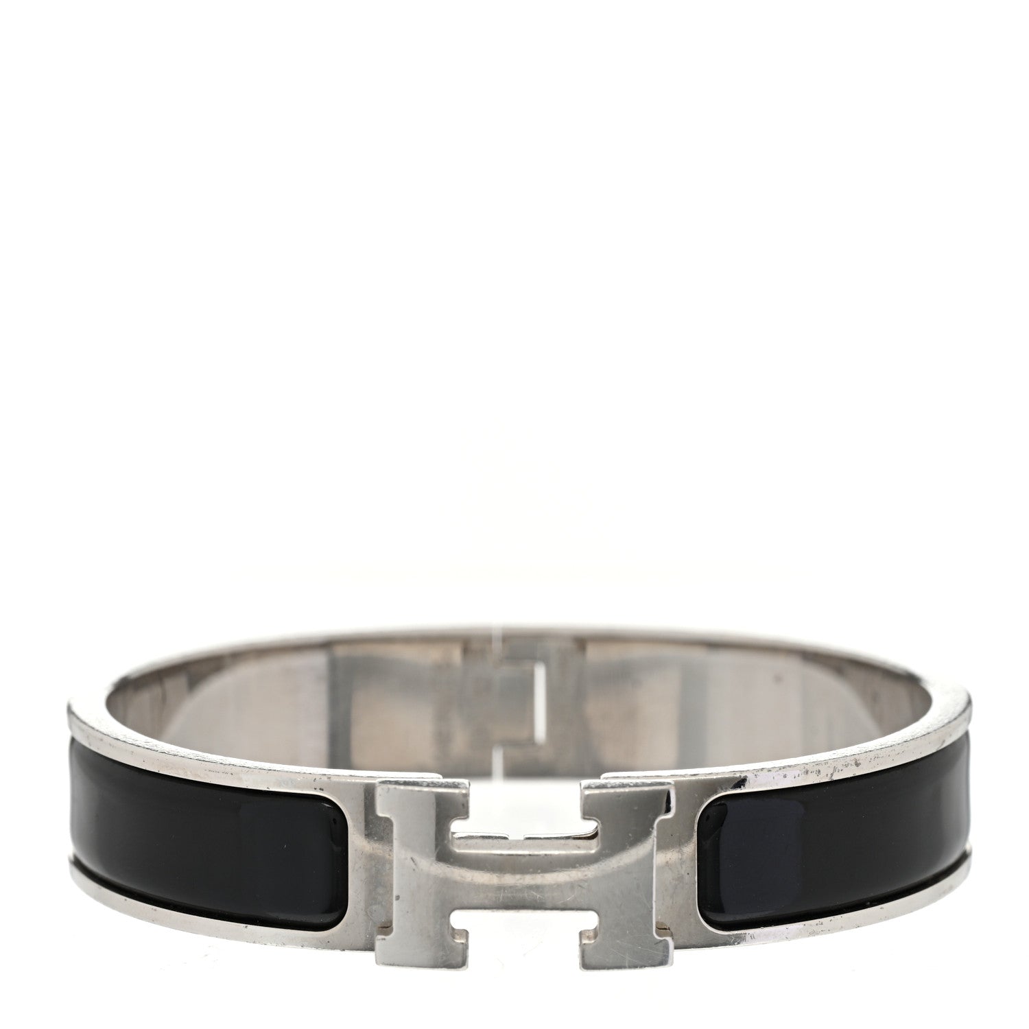 Hermes Enamel Narrow Clic Clac H Bracelet GM Black 1 of 4