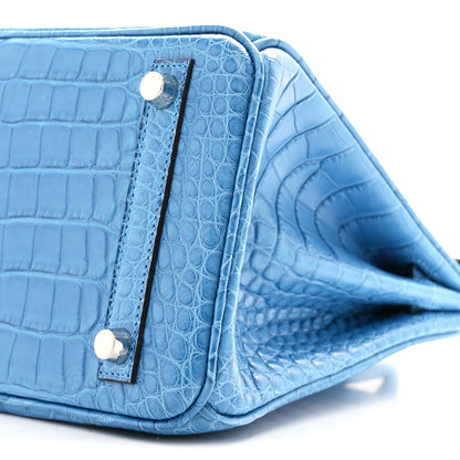 Hermes Matte Alligator Birkin 25 Mykonos 10 of 12