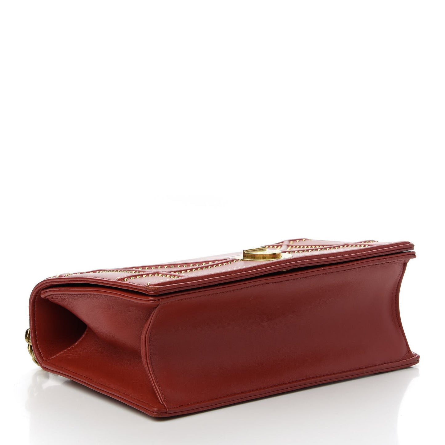 Calfskin Studded Medium Diorama Flap Bag Red