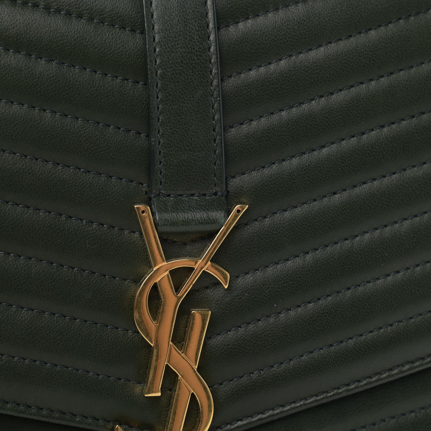 Saint Laurent Lambskin Matelasse Chevron Monogram Medium Sulpice Bag Black 15 of 16