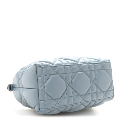 Christian Dior Calfskin Macrocannage Small Diortravel Nomad Pouch Bracing Blue 4 of 10