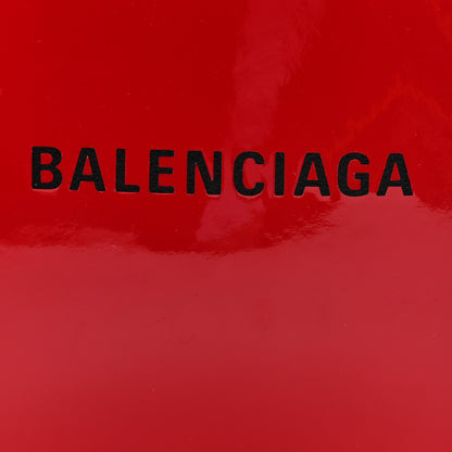 Balenciaga Patent Calfskin Logo Shopping Phone Holder Bag Bright Red 7 of 9