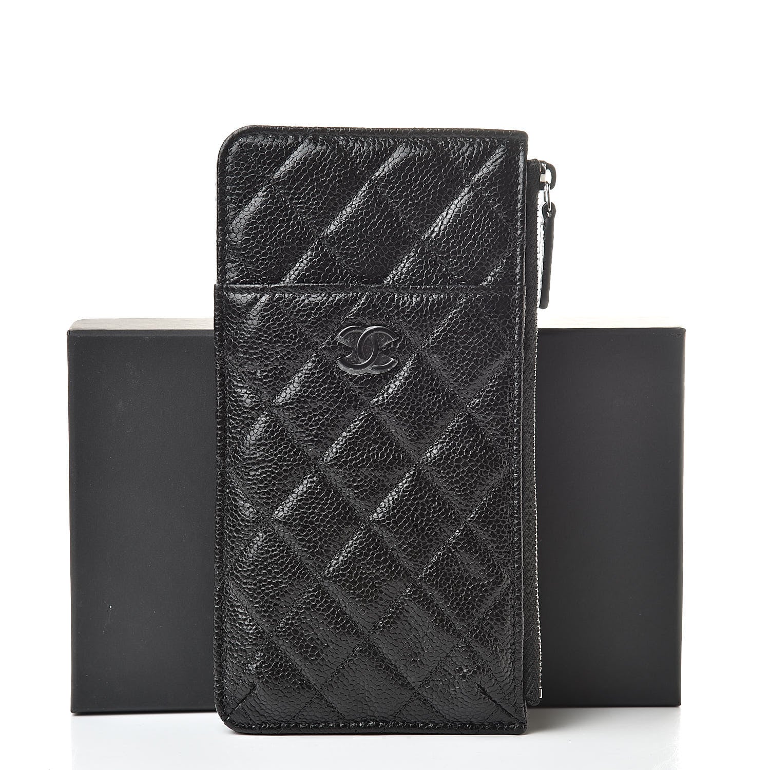 Chanel Caviar Quilted Classic Flat Wallet Pouch Black 8 of 8
