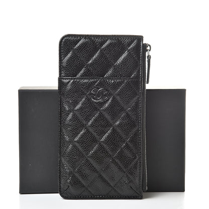 Chanel Caviar Quilted Classic Flat Wallet Pouch Black 8 of 8