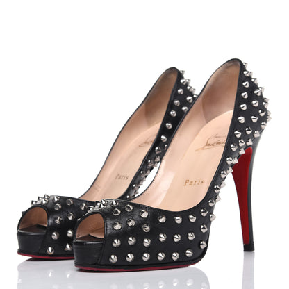 Christian Louboutin Nappa Very Prive Spikes 120 Pumps 36 Black 3 of 12