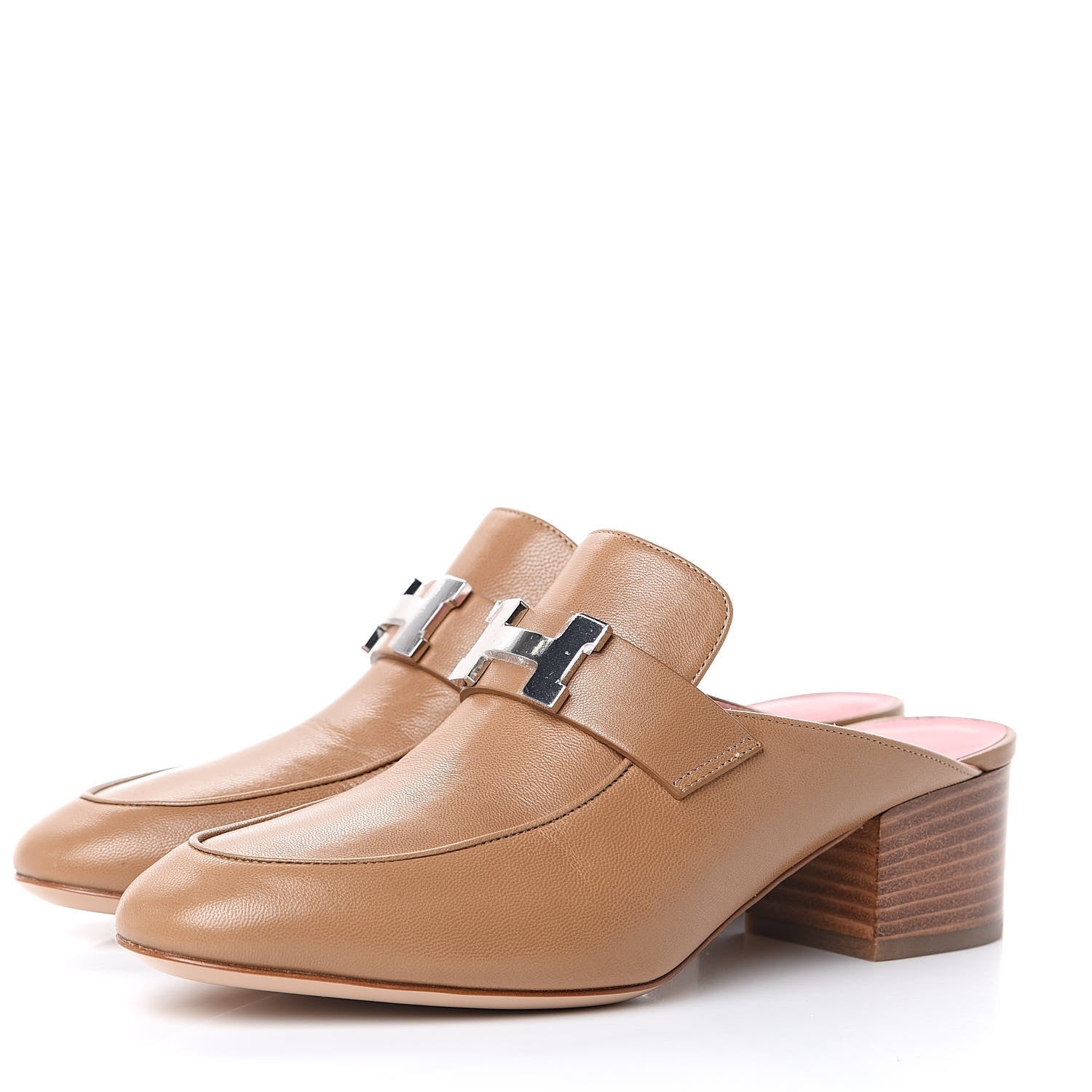 Hermes Goatskin Paradis Mules 36 Taupe 3 of 9