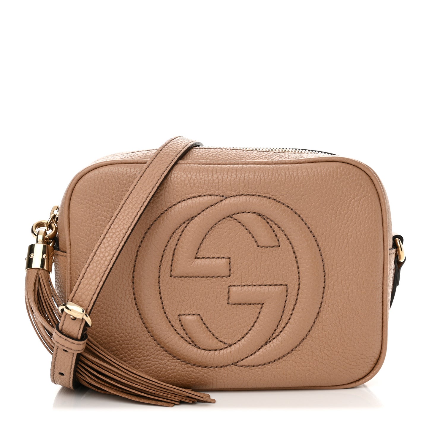 Pebbled Calfskin Small Soho Disco Bag Camelia