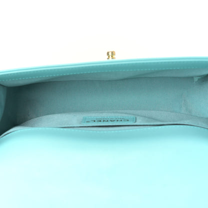 Chanel Lambskin Chevron Quilted Medium Boy Flap Turquoise 5 of 9