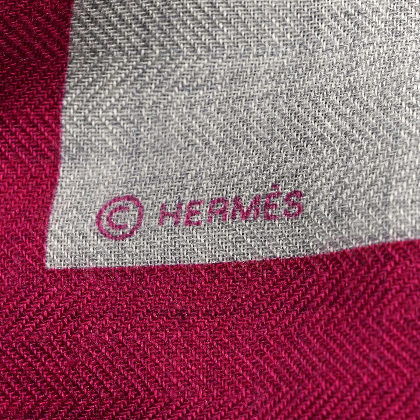 Cashmere Silk Chevaux Au Pre Shawl 140 Fuchsia