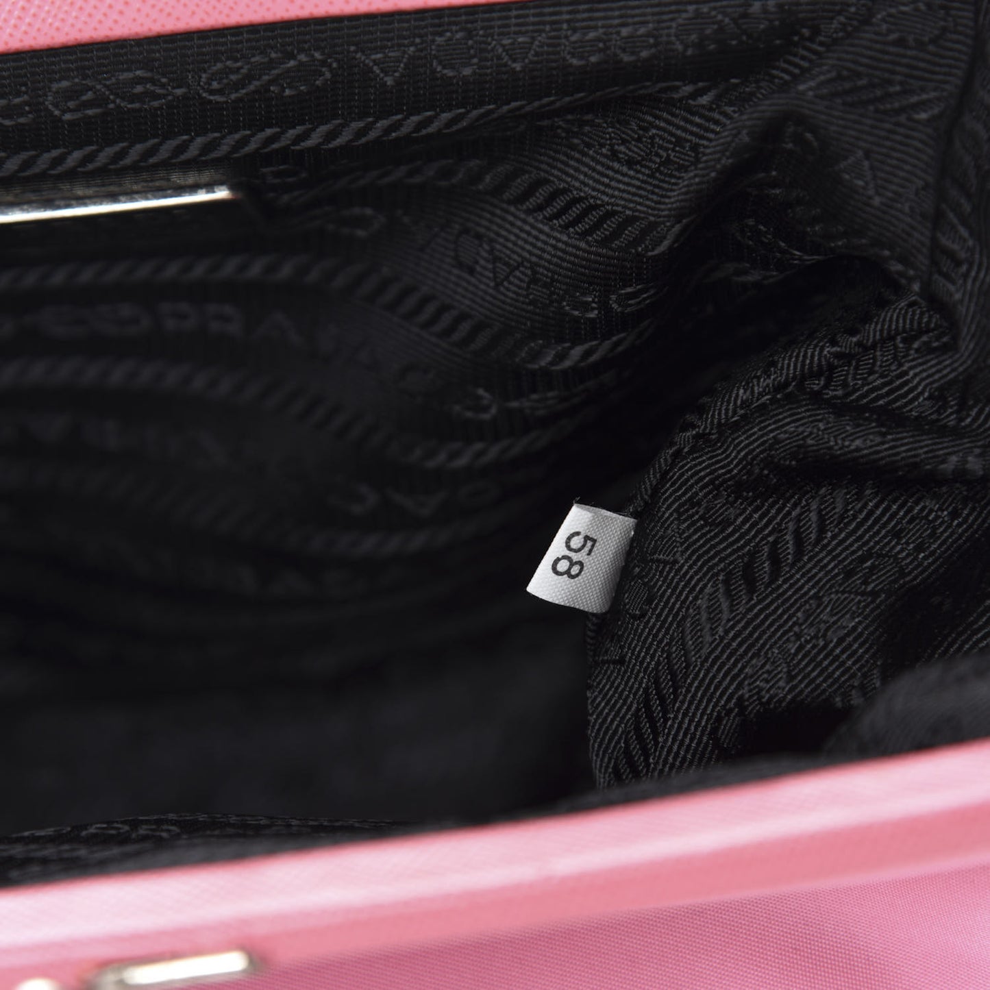 Tessuto Nylon Saffiano Kisslock Shoulder Bag Rosa