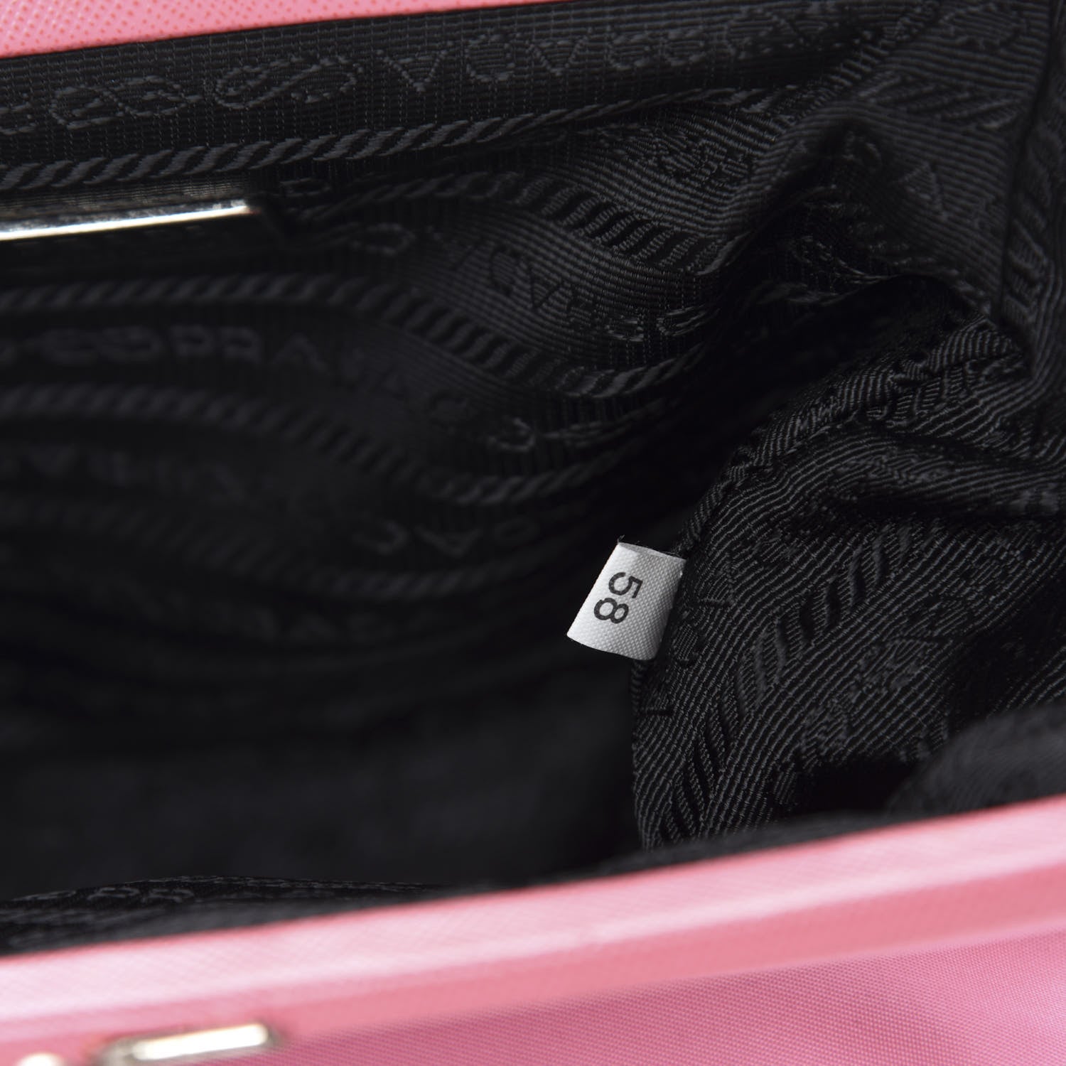 Prada Tessuto Nylon Saffiano Kisslock Shoulder Bag Rosa 10 of 12