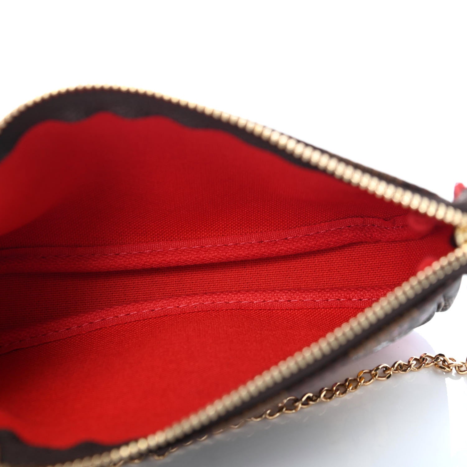 Louis Vuitton Damier Ebene 2019 Christmas Animation Mini Pochette Accessories Red 4 of 4