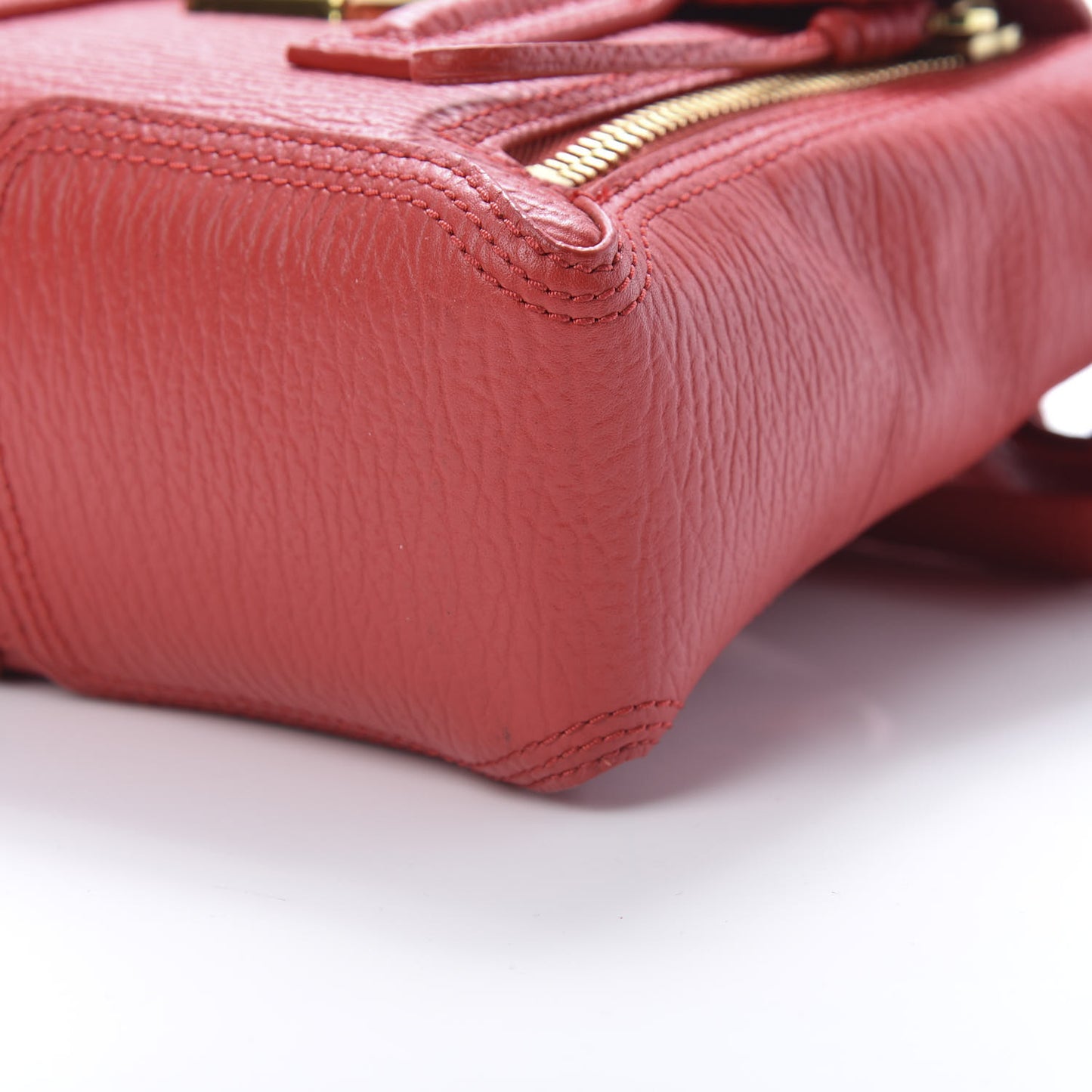 3.1 Textured Calfskin Mini Pashli Satchel Red