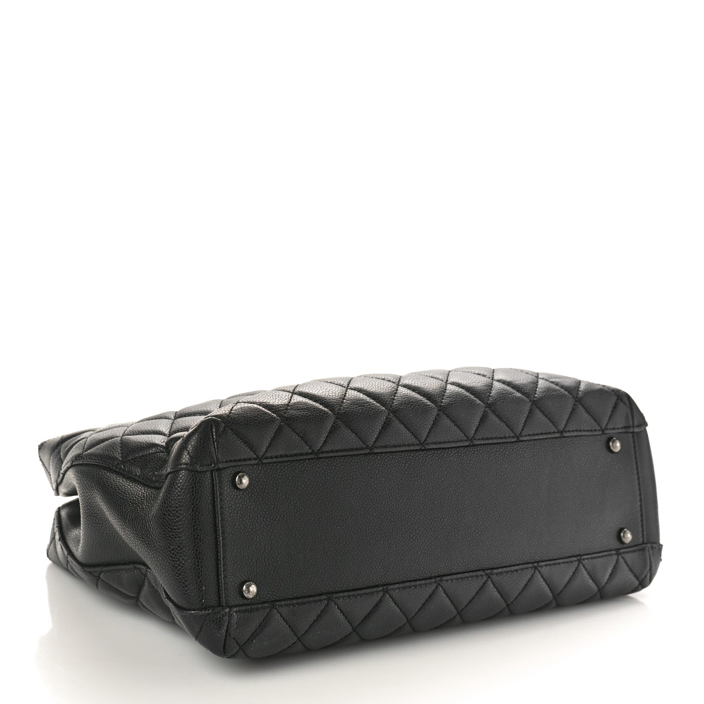 Caviar Quilted City Shopping Tote Black