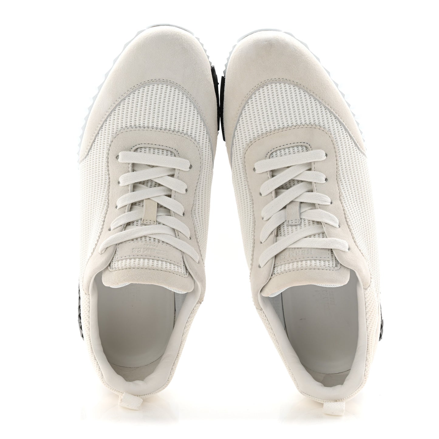 Calfskin Suede Goatskin Bouncing Sneakers 40 White Black