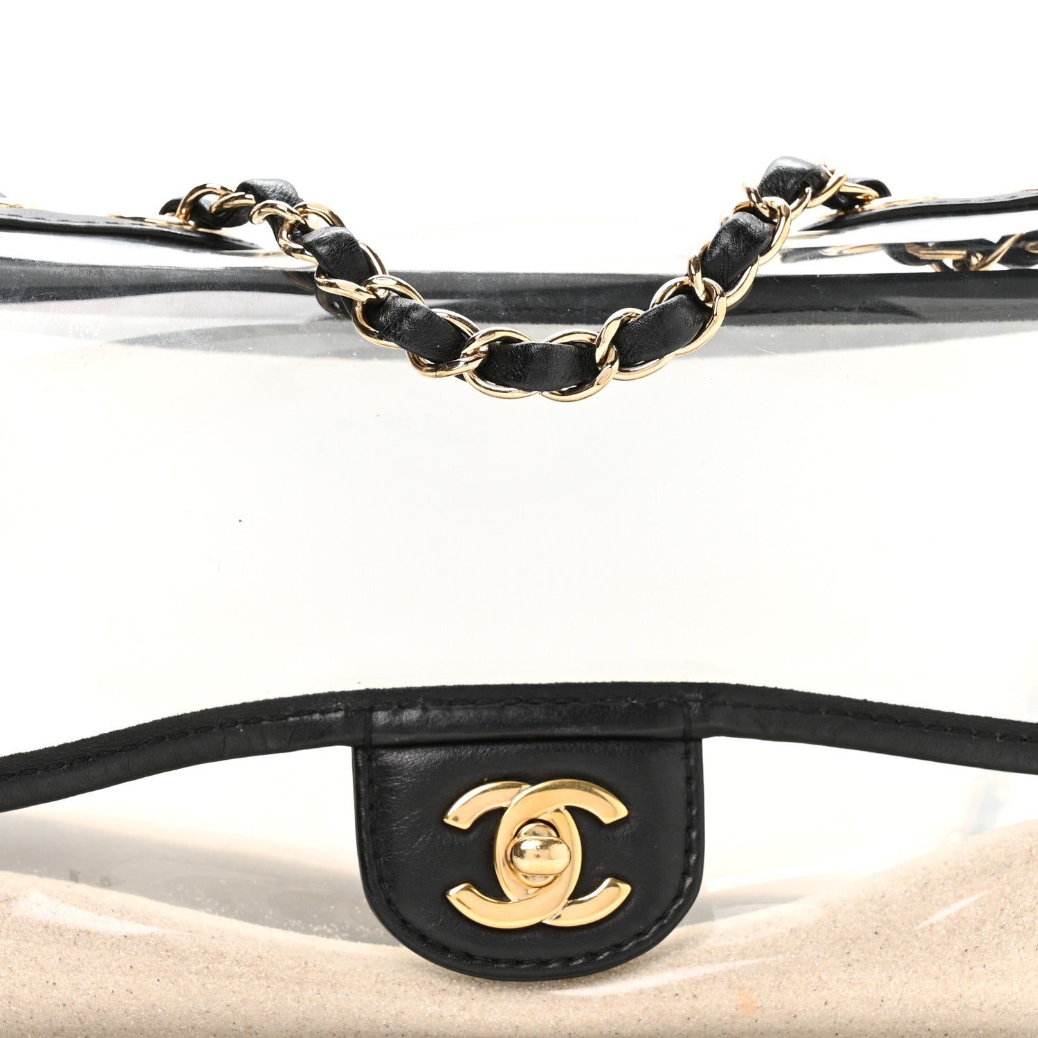 Chanel Lambskin PVC Medium Sand By The Sea Flap Black 8 of 10