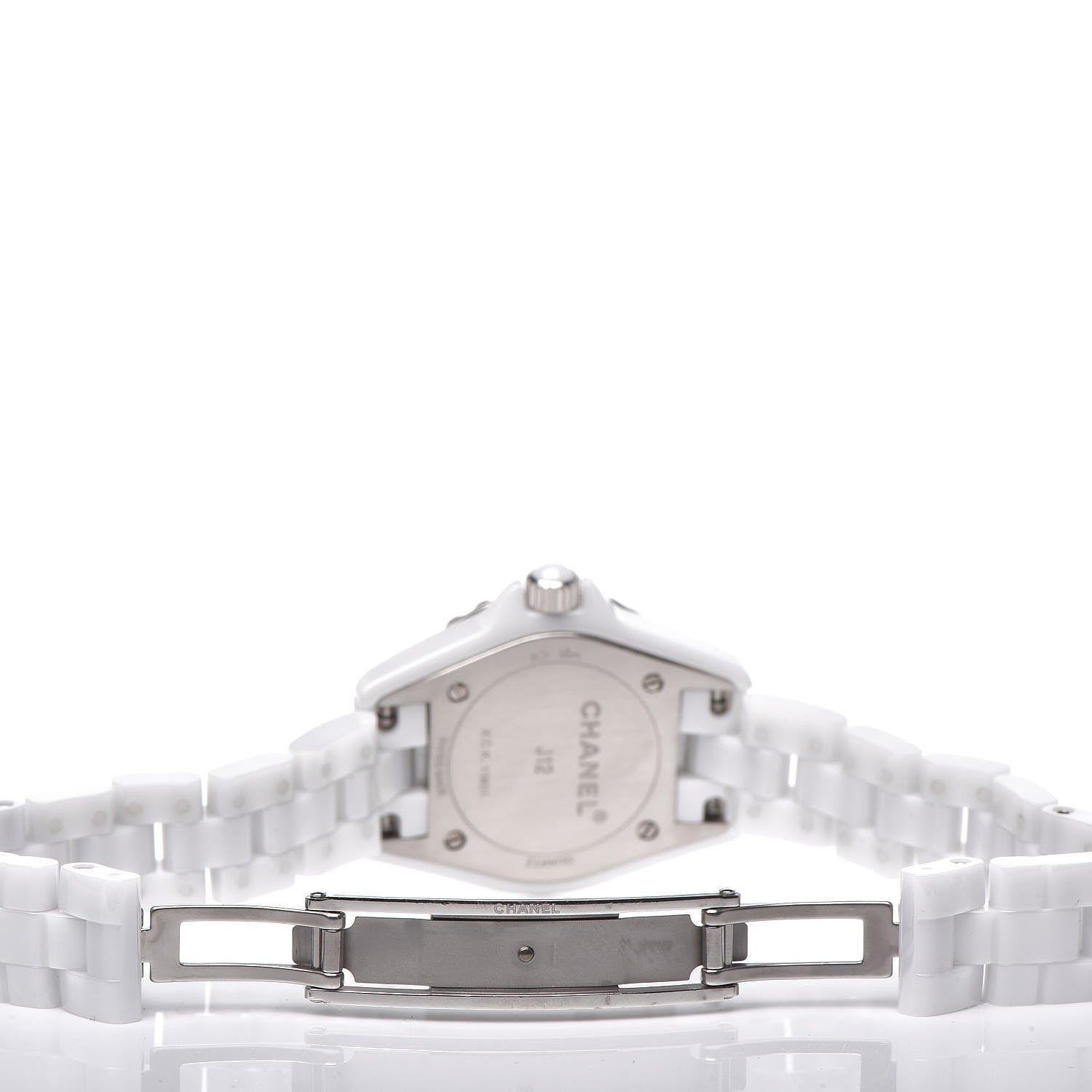 Chanel Stainless Steel Ceramic Diamond Mother of Pearl 29mm J12 Quartz Watch White 6 of 7