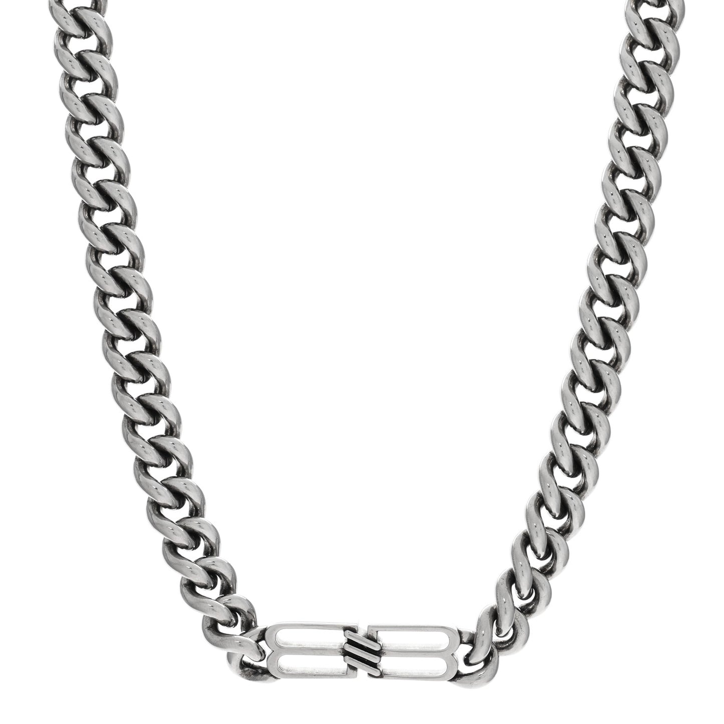BB Icon Gourmette Necklace Antique Silver