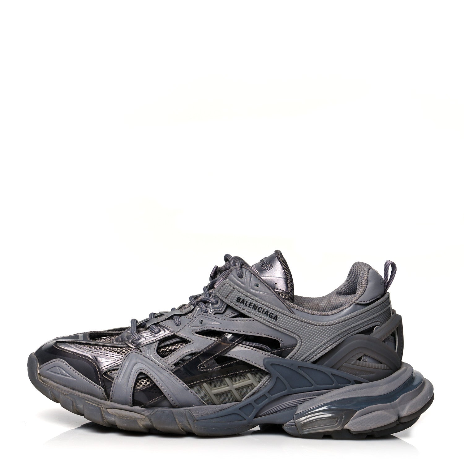 Balenciaga Rubber Mesh Monocolor Clear Sole Mens Track.2 Open Sneakers 43 Dark Grey 1 of 10