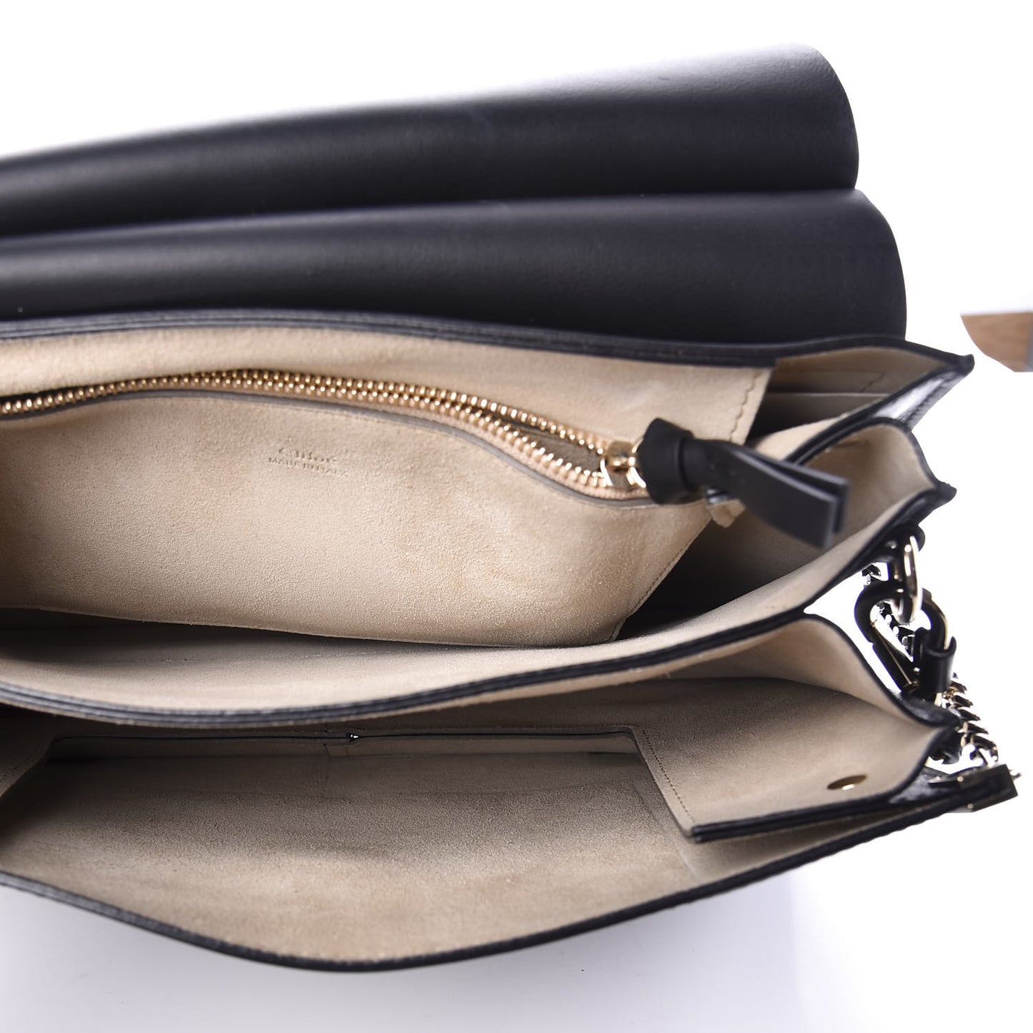 Suede Calfskin Medium Faye Shoulder Bag Black