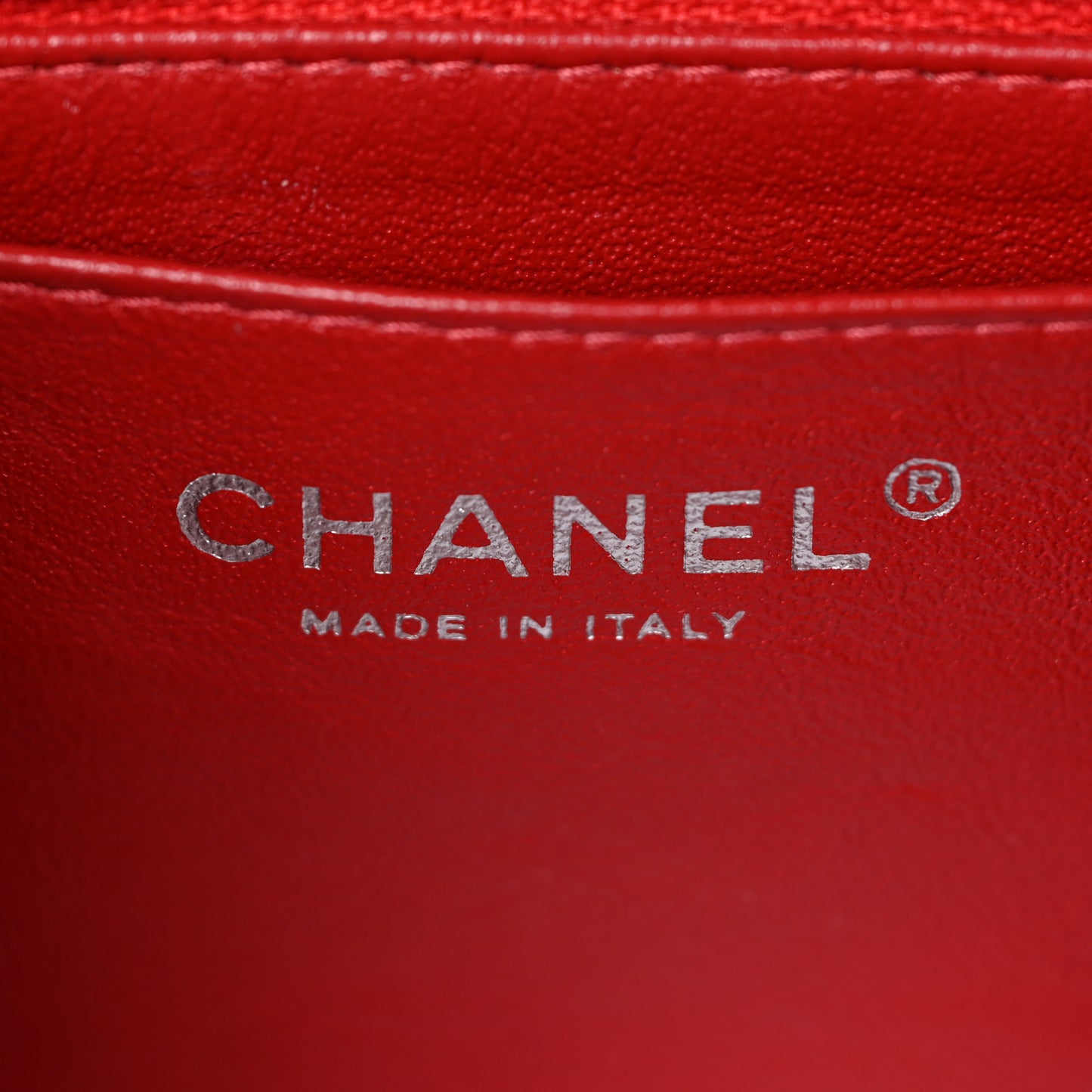 Caviar Quilted Mini Rectangular Flap Red