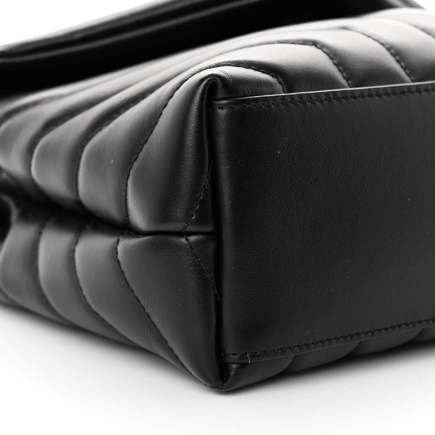 Calfskin Y Quilted Monogram Small Loulou Chain Satchel Black