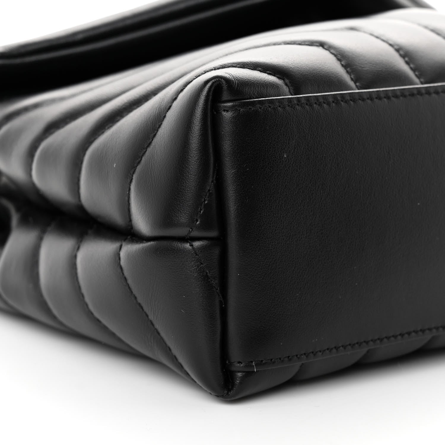 Saint Laurent Calfskin Y Quilted Monogram Small Loulou Chain Satchel Black 9 of 11