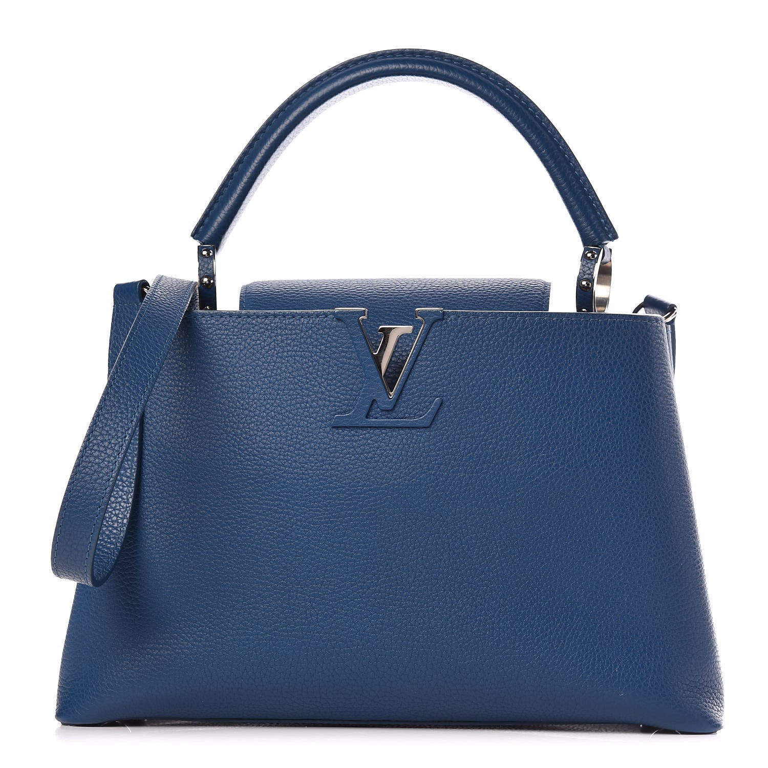 Louis Vuitton Taurillon Capucines PM Petrole Blue 1 of 14