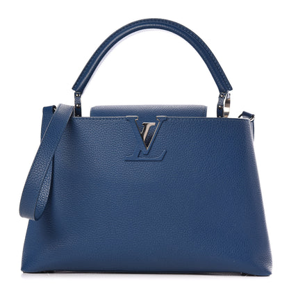 Louis Vuitton Taurillon Capucines PM Petrole Blue 1 of 14