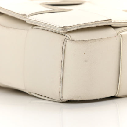 Bottega Veneta Lambskin Maxi Intrecciato Cassette Crossbody Bag White 9 of 16
