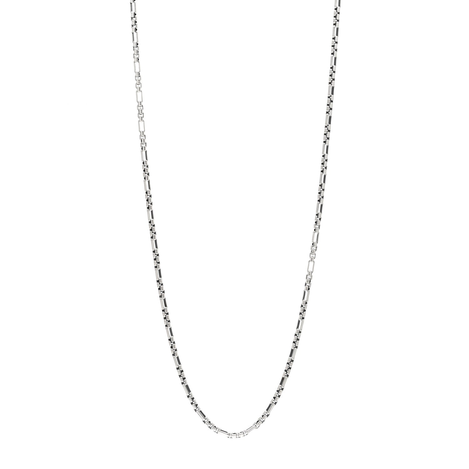 David Yurman Sterling Silver 3mm Open Station Box Chain Necklace 22" 1 of 4