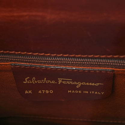 Salvatore Ferragamo Crocodile Gancini 2-Way Top Handle Bag Brown 6 of 9