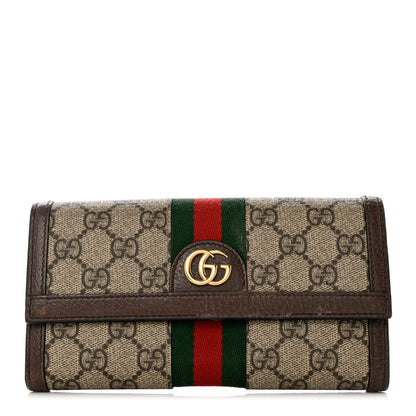 Gucci GG Supreme Monogram Web Ophidia Continental Wallet Brown 1 of 10