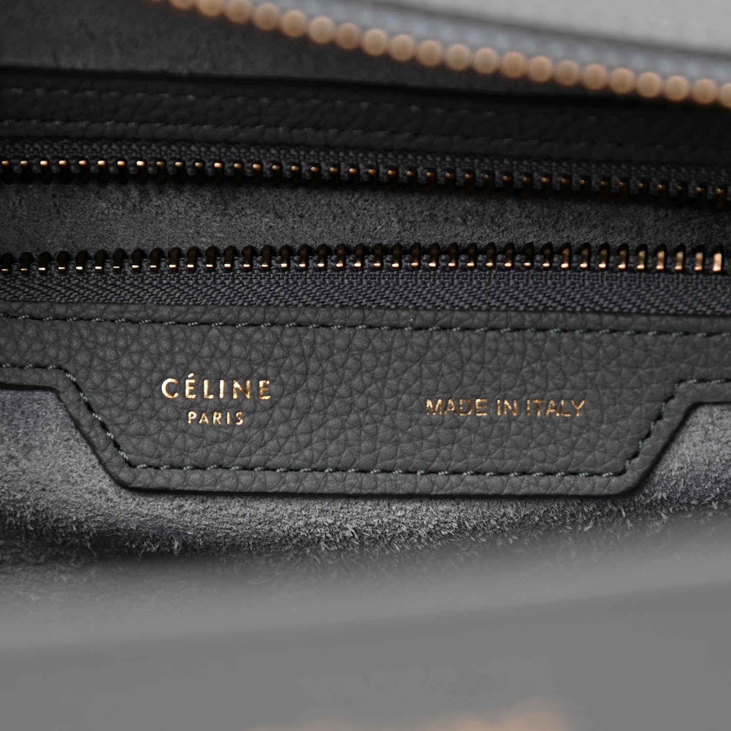Celine Baby Drummed Calfskin Micro Luggage Kohl 6 of 9