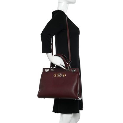 Gucci Grainy Calfskin Medium Zumi Top Handle Bag Vintage Bordeaux 2 of 11