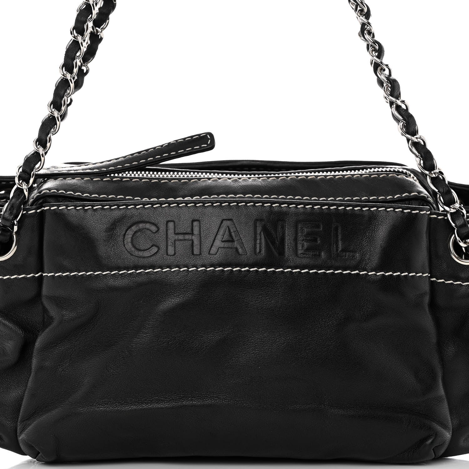 Chanel Lambskin Lax Accordion Hobo Black 8 of 10