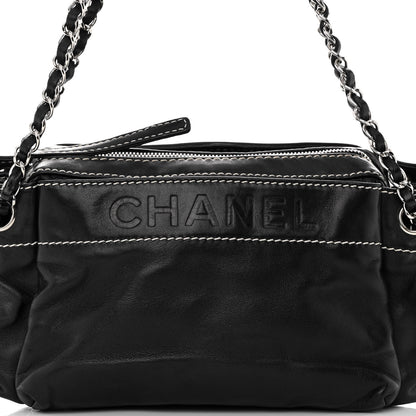 Chanel Lambskin Lax Accordion Hobo Black 8 of 10