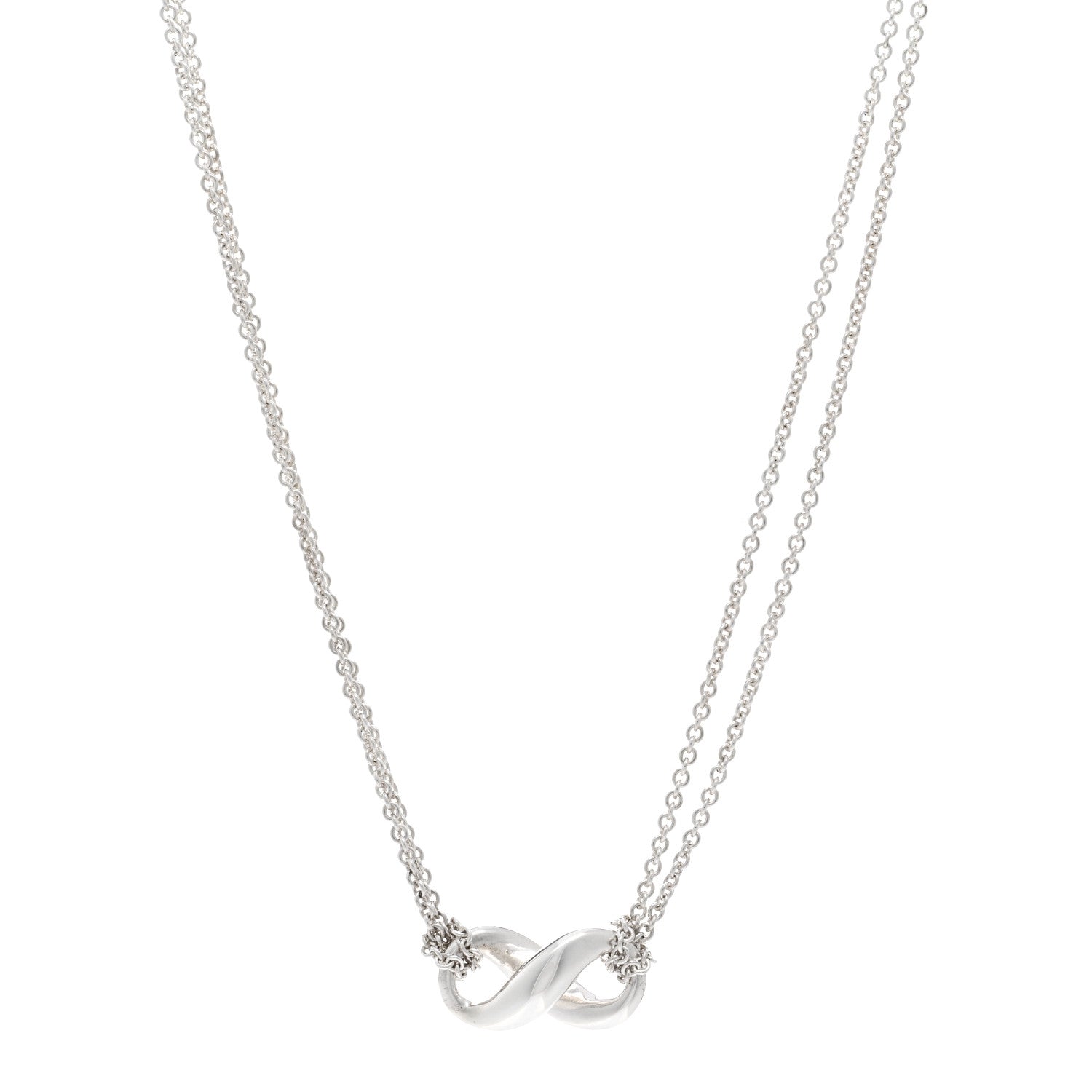Tiffany Sterling Silver Figure 8 Pendant Necklace 1 of 4