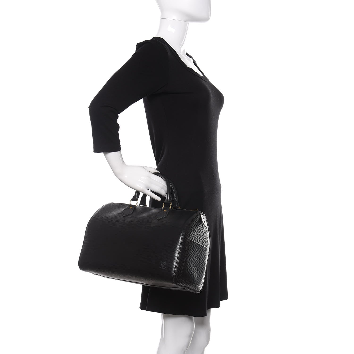 Louis Vuitton Epi Speedy 30 Black 2 of 9