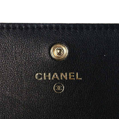 Chanel Calfskin Quilted About Pearls Card Holder Flap With Chain Black 6 of 12