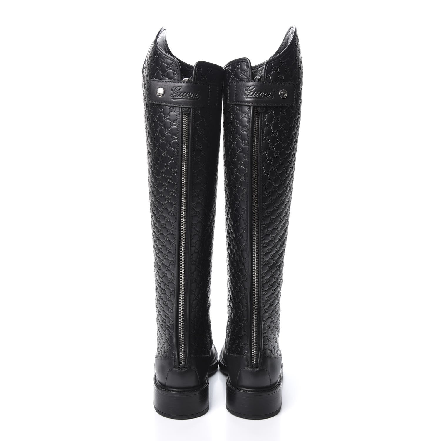 Gucci Microguccissima Knee High Riding Boots 38 Black 5 of 11