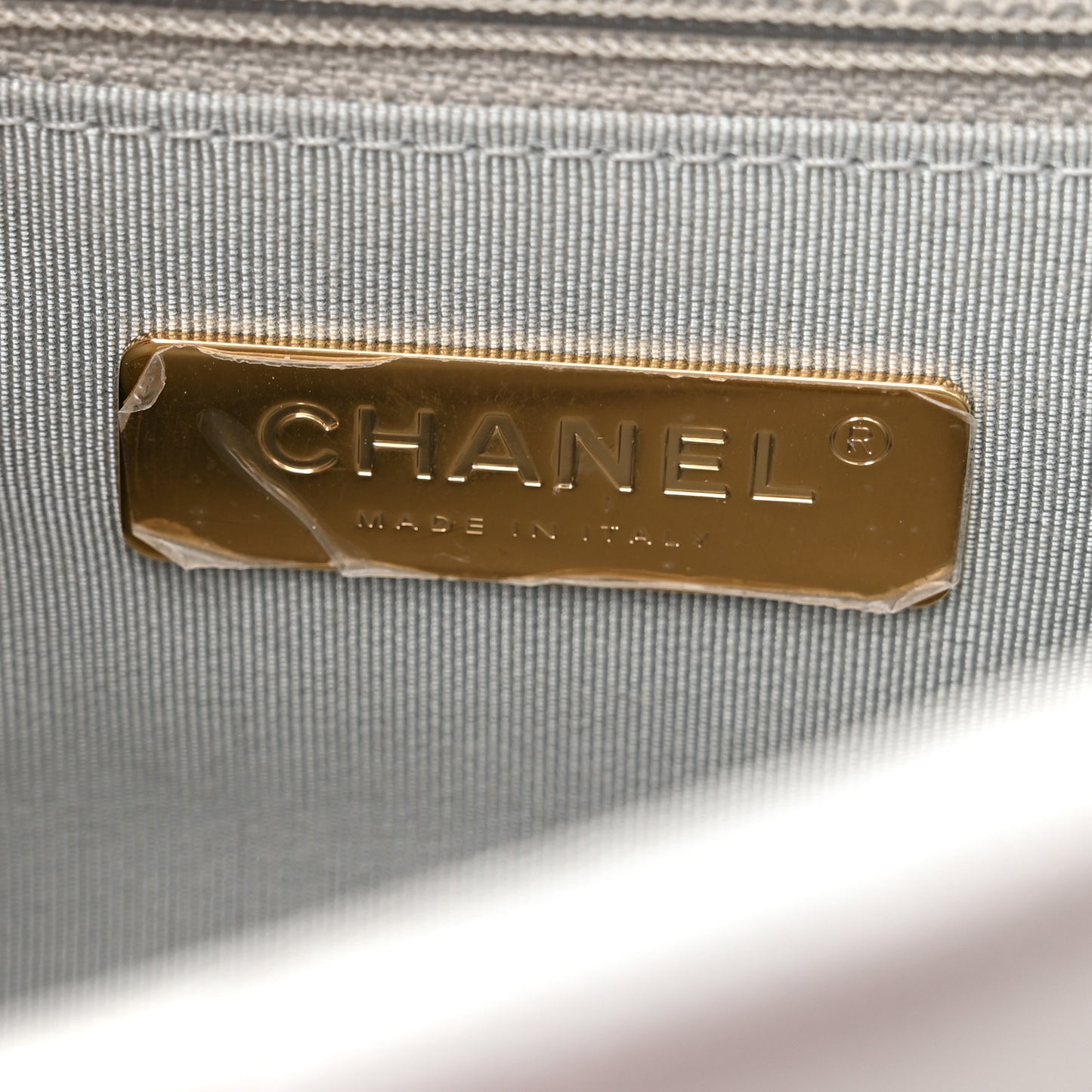 Metallic Goatskin Quilted Medium Chanel 19 Flap Silver