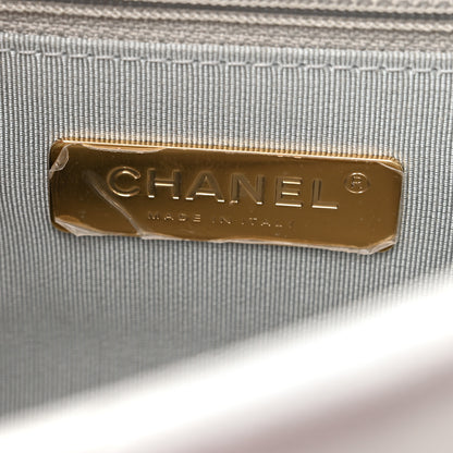 Chanel Metallic Goatskin Quilted Medium Chanel 19 Flap Silver 6 of 10