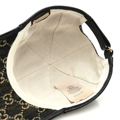 Gucci Denim Calfskin GG Monogram Oscar Baseball Hat M Black Ivory 7 of 8
