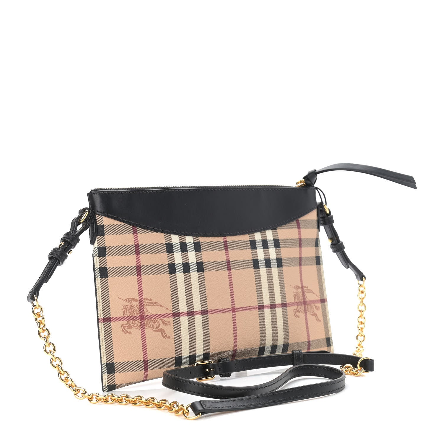 Burberry Haymarket Check Peyton Crossbody Clutch Bag Black 3 of 10