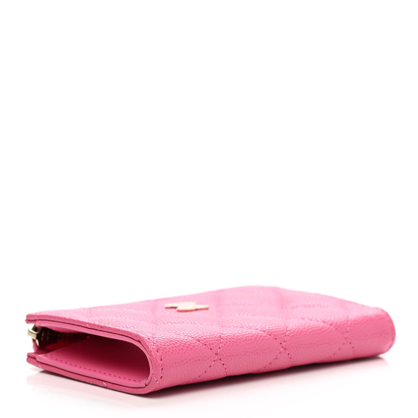 Caviar Quilted Zipped Key Holder Case Pink