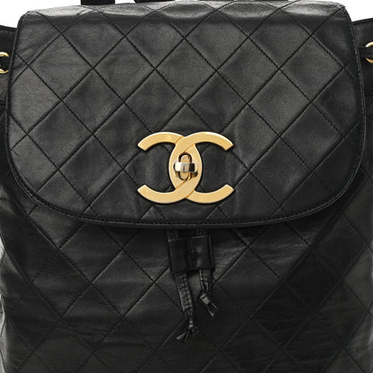 Chanel Lambskin Quilted Backpack Black 9 of 15