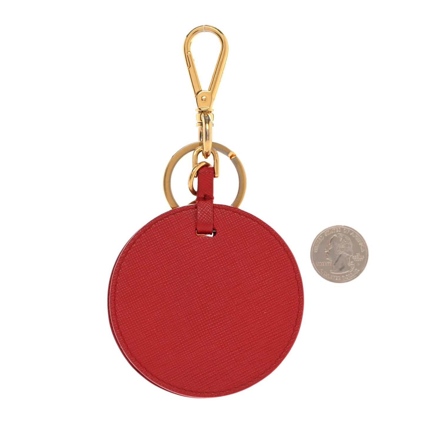 Saffiano Metal Keychain Charm Fuoco